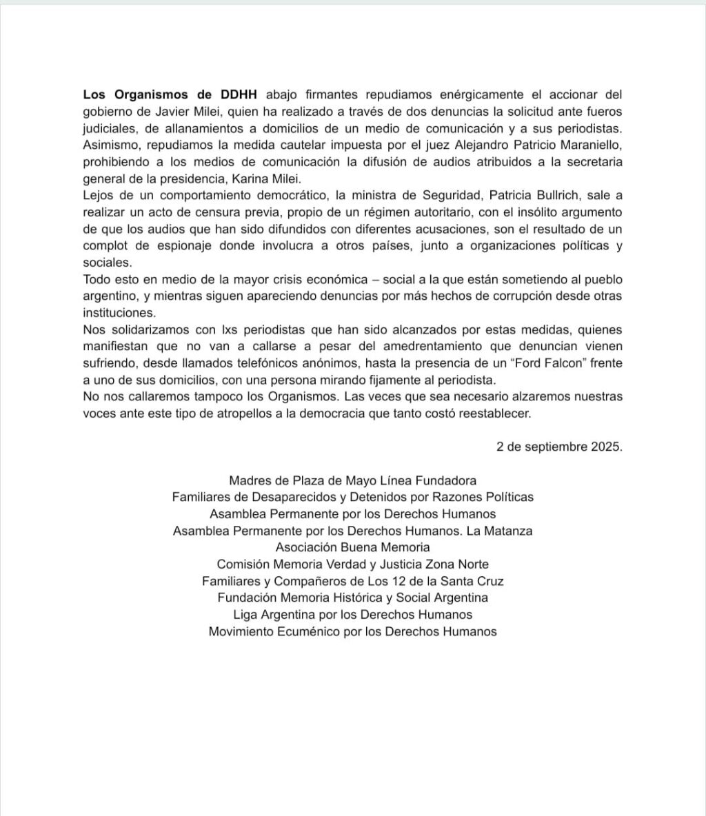 comunicado medios